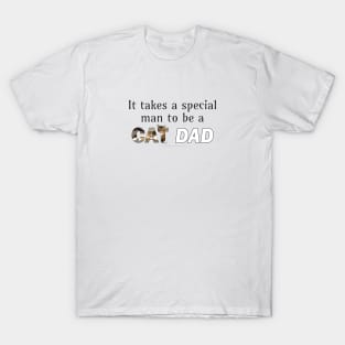 It takes a special man to be a cat dad - long hair tabby oil painting word art T-Shirt